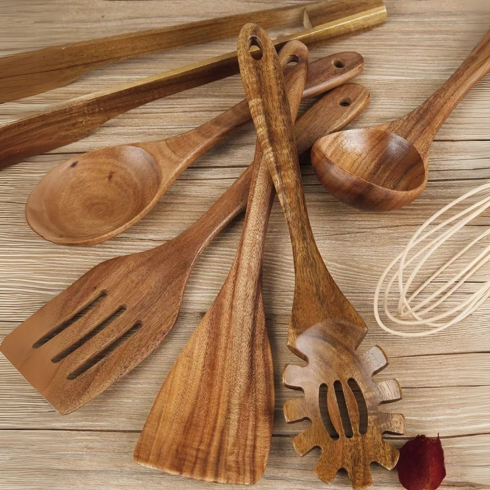 Premium Wooden Cooking Utensil Set – 7-Piece